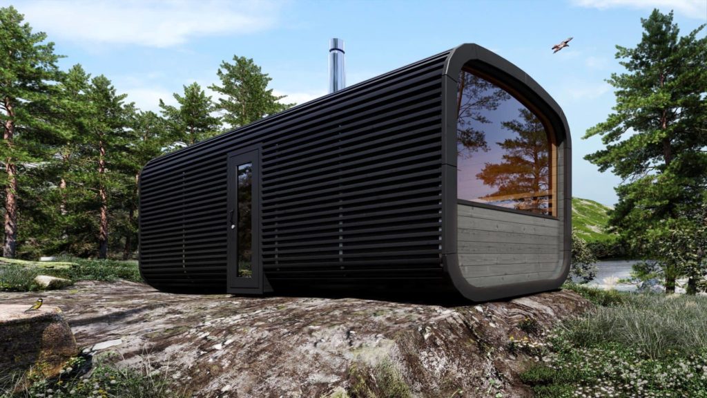 Lyxiga bastuhus med relaxavdelning